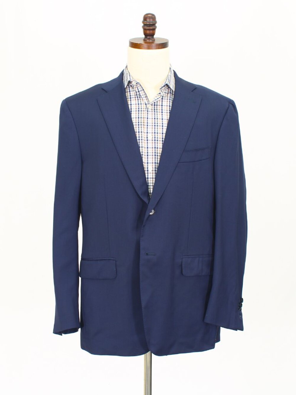 ISAIA 42R Blue Blazer Sport Coat Jacket 2-Button Solid Y488